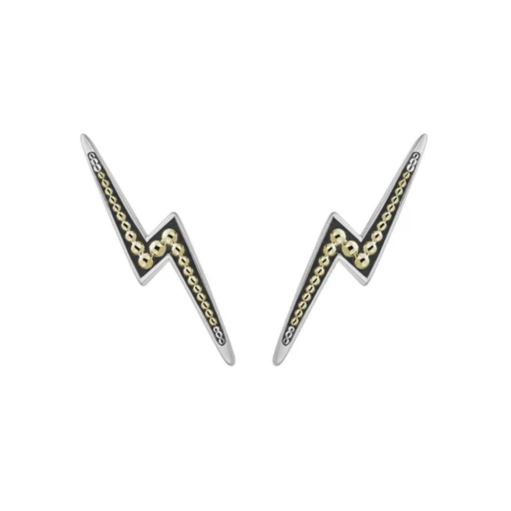 LAGOS Two-Tone Lightning Bolt Earrings